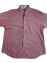 Haggar Forever New Shirt Men&#39;s XL Wrinkle Stain Resistant Check Short Sleeve - £10.15 GBP