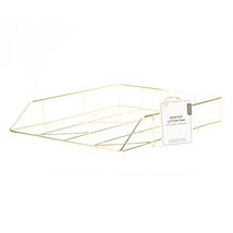 U Brands Desktop Letter Tray, Wire Metal, Gold - $29.99