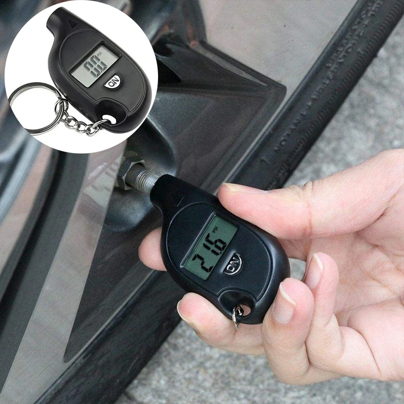 Portable Mini Keychain Digital Tire Pressure Gauge - LCD Display, Auto P... - £11.40 GBP