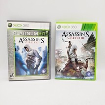Assassin&#39;s Creed 1 &amp; 3 (Microsoft XBOX 360, 2007) Game Bundle w/ Manuals - $9.85