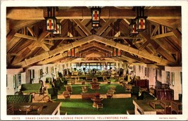 Grand Canyon Hotel Lounge from Office Yellowstone Park Postcard PC83 - £3.91 GBP