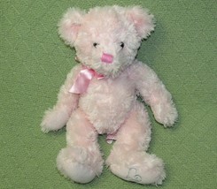 Russ Florabelle Pink Teddy Plush Bear 12&quot; Stuffed Animal Heart Foot w/RIBBON Toy - £7.55 GBP