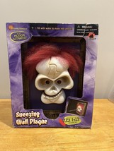 Gemmy Halloween Sneezing Wall Plaque Animatronic Skull Red Hair H20 Spray Tested - $178.19