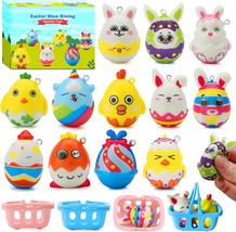 Easter Basket Stuffers 12 Pack Squishy Toys with Mini Easter Baskets Slo... - £18.79 GBP