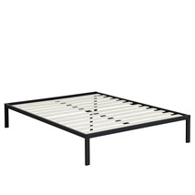 Queen size Steel Metal Platform Bed Frame with Wood Slats - £242.16 GBP