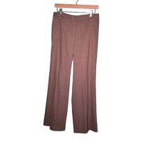 Ann Taylor Petites Brown Tan Striped Dress Pants Size 10P Wide Leg Wool Blend - £20.96 GBP