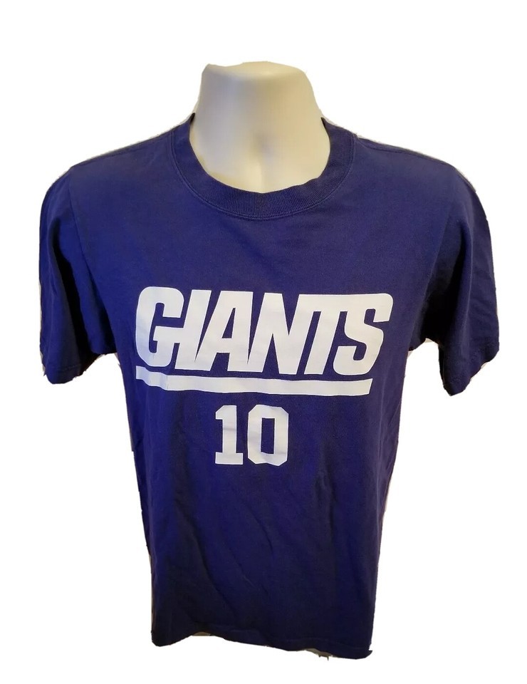 Reebok NFL New York Giants Eli Manning #10 Football Adult Small Blue TShirt - $19.80
