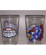 Lot of 2 Marvel Super Hero Squad collector&#39;s Small glasses - $20.00