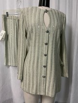 St. John Evening by Marie Gray Sage Mist Metallic Split Size 8 / 14 Suit... - $891.00