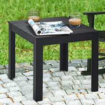 Acacia Wood Square Side End Table Patio Coffee Bistro Table for Backyard Black - £65.90 GBP