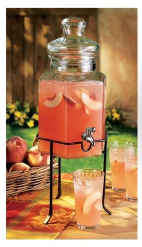 Home Essentials and Beyond Hexagonal Glass Drink Dispenser  and Stand  - $36.07