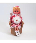 Vintage Music Box Doll In Chair With Dog Big Eye Girl 70s Kitschy Japan ... - $34.62