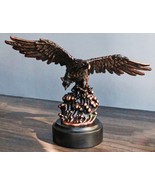 Wings Of Glory Bald Eagle Swooping Over Water Bronzed Resin Figurine Wit... - $98.41 CAD