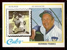 Chicago Cubs Herman Franks 1978 Topps # 234 Ex - £0.39 GBP