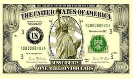 Flag One Million 1,000,000 US Dollars $ American Bank Note Banner 5&#39;x3 - £7.58 GBP