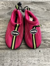 frisxy toddler water shoes pink green Rubber Sole Size 5 - $13.02 CAD