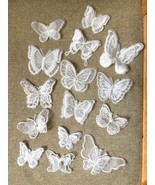10 Piece Random Assorted Wedding Lace Butterfly, Lace Pearl Butterfly - $16.99