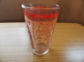 Vintage Irvinware Red Drink Measuring Cup Mixer Cocktail Recipe Bar Drink Mixer - £8.30 GBP
