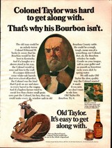 1974 Old Taylor Bourbon Ad - Hard To Get Along With nostalgia a4 - £16.99 GBP
