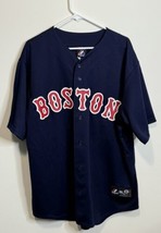 Vintage Boston Red Sox Jersey Adult XL Blue Jason Bay #44 Majestic Baseball - £48.11 GBP