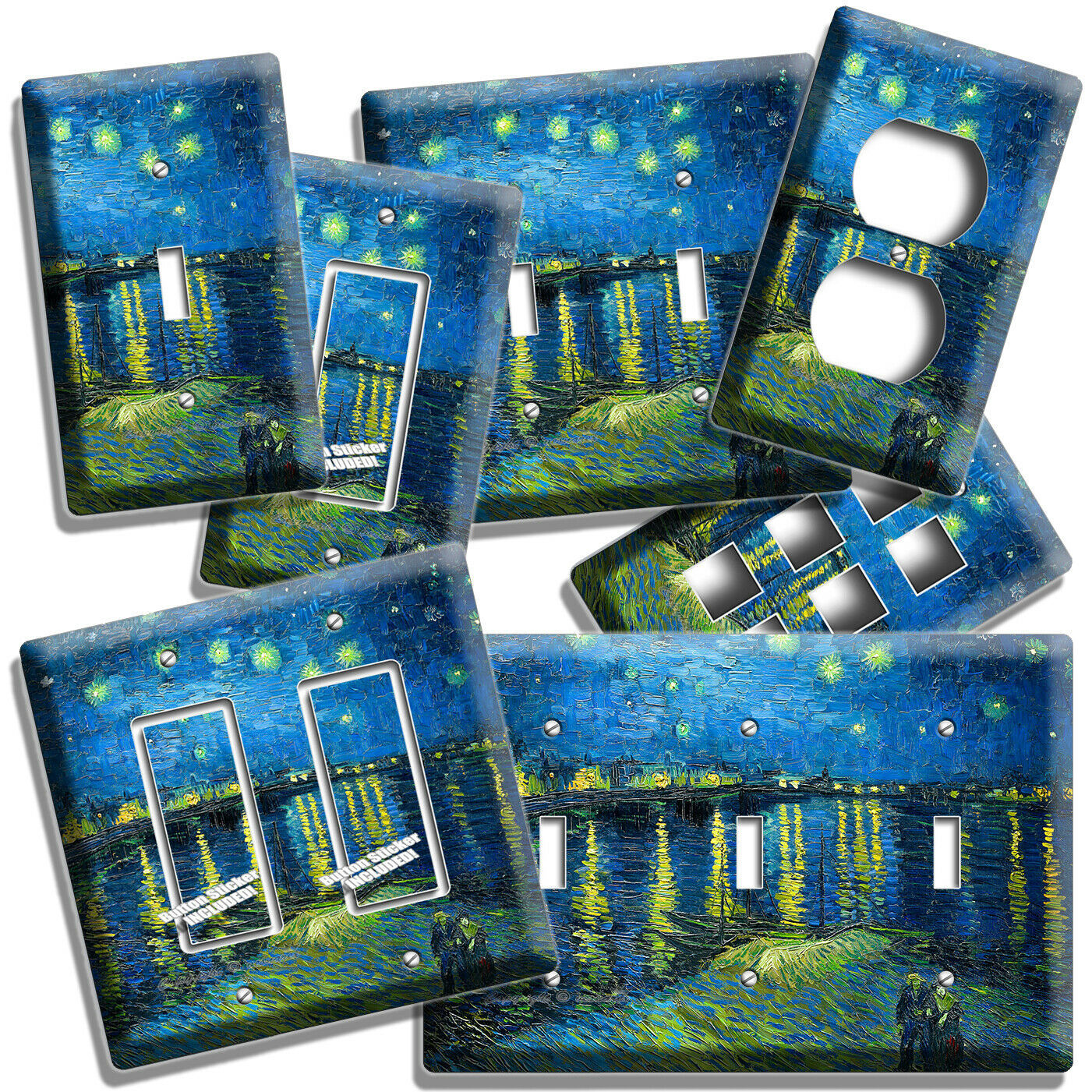 VAN GOGH STARRY NIGHT OVER ROME PAINTING LIGHT SWITCH OUTLET WALL PLATE HD DECOR