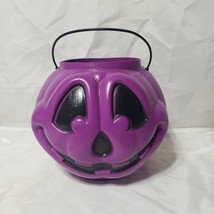 Jack-o-Lantern Purple Pumpkin Bucket Blow Mold General Foam Plastics - £9.42 GBP