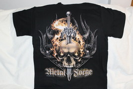 Skull Sword Fire Flames Metal Forge T-SHIRT Shirt - £9.06 GBP