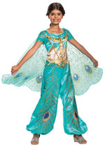 Disney Princess Jasmine Aladdin Deluxe Girls&#39; Costume, Teal - £106.71 GBP