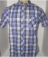 Daniel Cremieux Plaid Purple Short Sleeve Shirt Size L New - £13.62 GBP
