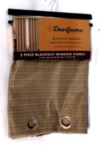 Dearfoams Blackout Beige 2 Pc Window Panel Pair With Grommets 37&quot; X 84&quot; - £49.98 GBP