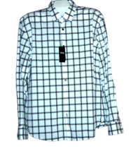 Hugo Boss White Grey Plaids Men&#39;s Button UP Dress Casual Shirt Size 2XL - $74.01