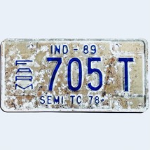 1989 United States Indiana Farm Semi Tractor License Plate 705 T - $225.96 MXN
