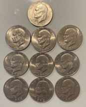 Lot of 10 Eisenhower Dollars. - $24.10