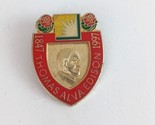 Vintage 1847-1997 Thomas Alva Edison With Roses Memorial Lapel Hat Pin - $19.83 CAD