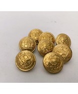 Salzburg Crest Gold tone Metal button lot of 8 Vintage - £29.71 GBP