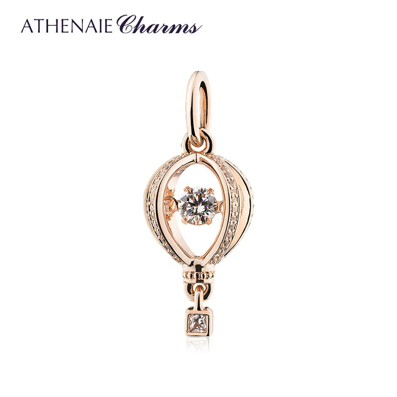 Silver Sparkling CZ Hot Air Balloon Travel Charms for Women Wedding Bracelets Je - £41.53 GBP