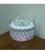 Princess Themed Baby Girl Pink and Silver Shower 1 Tier Diaper Cake Gift - £22.06 GBP