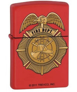Zippo Lighter - Red Fire Dept. Badge - ZCI007284 - $39.86 CAD