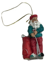 Golfing Santa Claus Ornament Playing Golf Christmas Sweater Golf Bag Holyday  - £6.91 GBP