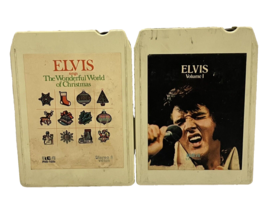 Elvis Presley 8-Track Tape Legendary Performer &amp; Sings Christmas Tested Lot of 2 - £5.49 GBP