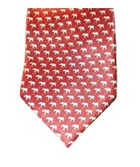 Vtg Rene Chagal Tie Red Rust Elephant Pattern Ital. Design Necktie Myung... - $20.30 CAD