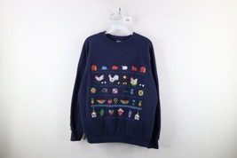 Vintage 90s Country Primitive Womens Medium Faded Farmhouse Animal Sweatshirt - £38.94 GBP