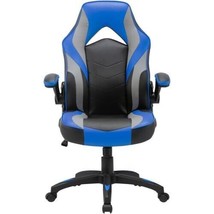 Executive High Back Blue And Black Lorell High-Back Gaming Chair Padded Arm Rest - £162.73 GBP