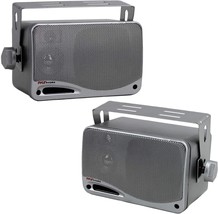 3-Way Waterproof Marine Box Speakers - 3.5&quot; 200 Watt Dual Indoor Outdoor Speaker - £33.54 GBP