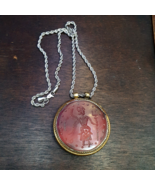Agate carnelian Intaglio Stone Mix Silver Decorated Big Pendant Necklace - €70,25 EUR