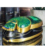 Egyptian Scarab Oracle Amulet 4&quot; Long Symbol of Rebirth Green Scarab Fig... - $388.06 MXN