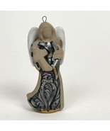 Handmade Ceramic Christmas Ornament Angel Holding Cross - $11.88