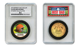Cleveland Browns Nfl *Greatest Dad* Jfk 24KT Gold Clad Coin Special Ltd. Case - £8.29 GBP