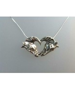 Kissing horses heart horse sterling silver pendant &amp; chain Zimmer horse ... - £66.17 GBP