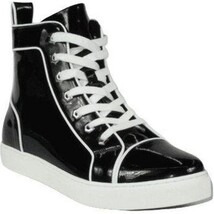 Mens High Top Shoes By FIESSO AURELIO GARCIA, Shiny Patent Leather 2416 Black image 5